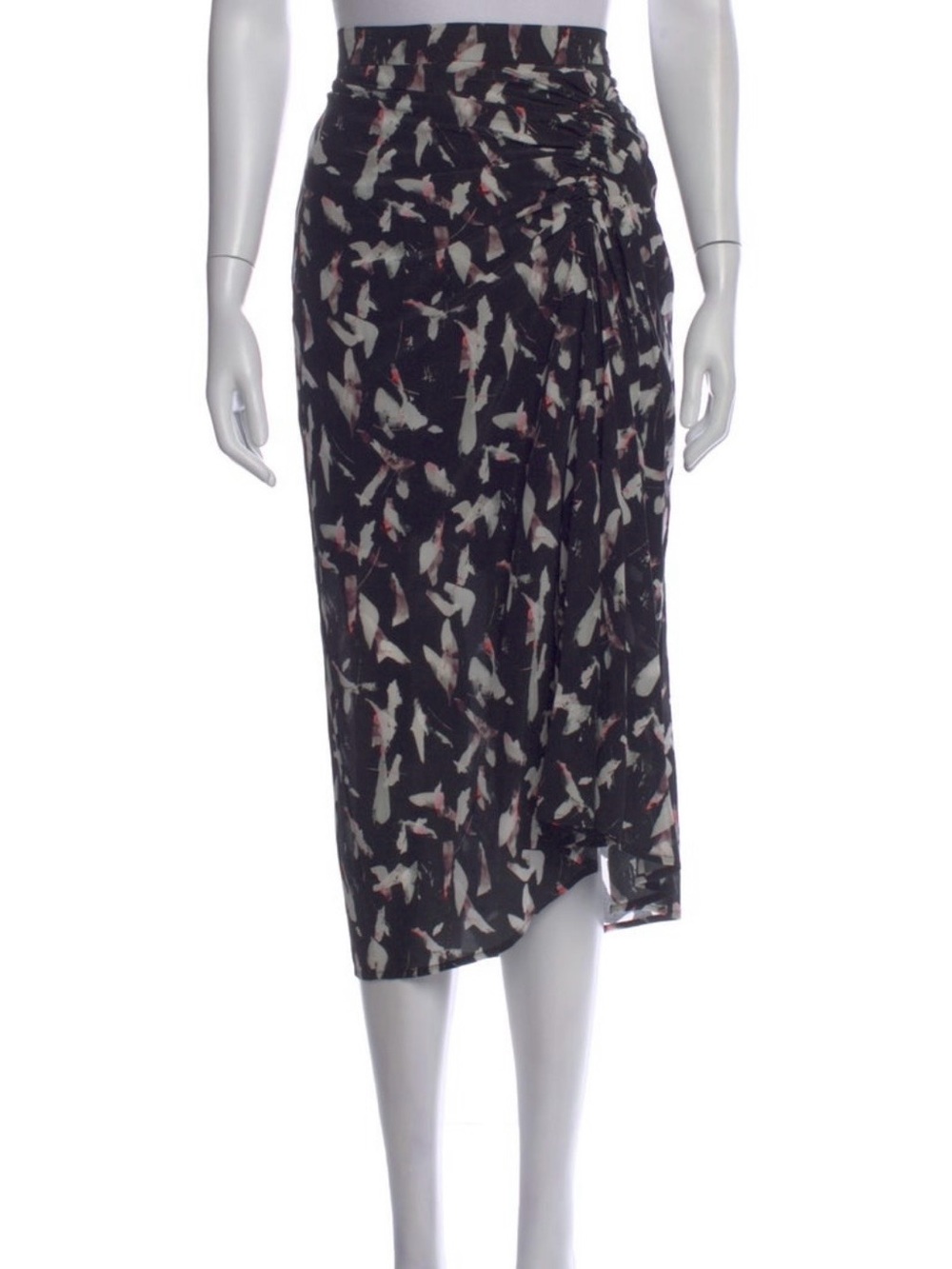 IRO Navy Print Midi Skirt New With Tags